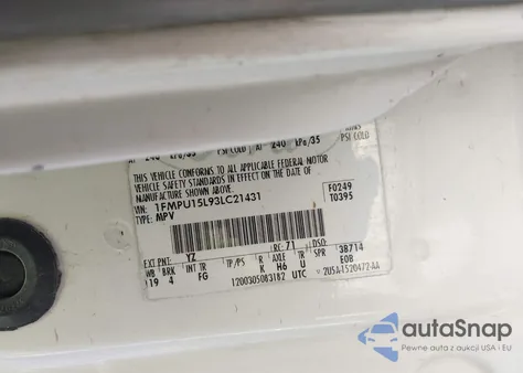 2003 Ford Expedition Xlt z USA, uszkodzony, nr VIN 1FMPU15L93LC21431